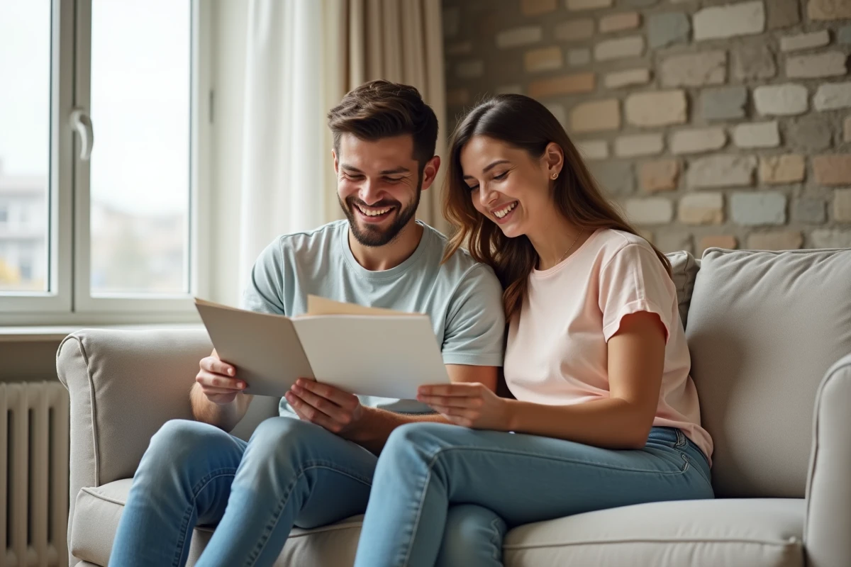 Jeune couple discutant d