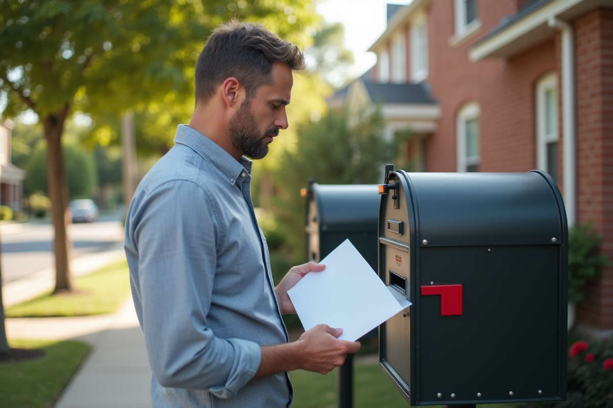Homme déposant une lettre de changement d