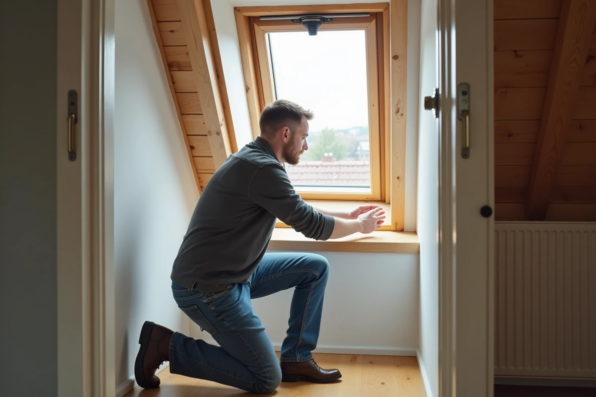 Homme inspectant la serrure d