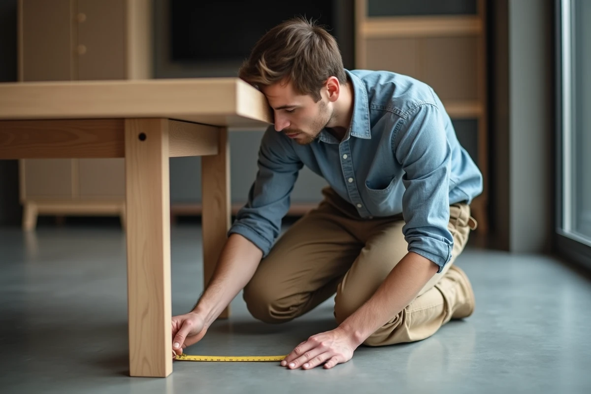 Jeune homme mesurant l